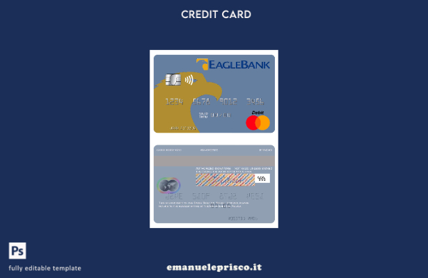 modello di carta mastercard Nauru Eagle Bank Inc in stile verificato
